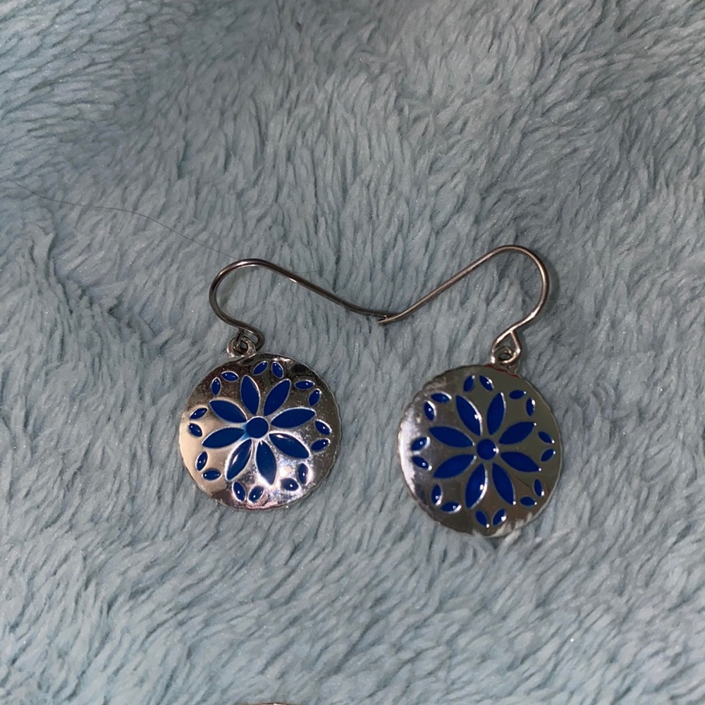 blue flower earrings